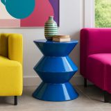 Tavolino da Salotto blu Design Moderno Forma Rotondo 38x38x45h cm, Colore Ripiano blu - Ilam