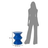 Tavolino da Salotto blu Design Moderno Forma Rotondo 38x38x45h cm, Colore Ripiano blu - Ilam