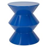 Tavolino da Salotto blu Design Moderno Forma Rotondo 40x50x38h cm, Colore Ripiano blu - Ilam