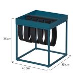 Tavolino da Salotto blu Forma Quadrata Materiale Piano in Metallo 35x40x35h cm, Colore Ripiano blu - Limana