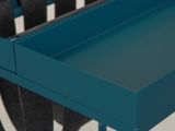 Tavolino da Salotto blu Forma Quadrata Materiale Piano in Metallo 35x40x35h cm, Colore Ripiano blu - Limana