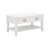 Tavolino da salotto Bordano, Tavolo basso da caffè, Portariviste per divano, Ripiano da soggiorno, 90x60 h47 cm, Bianco