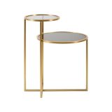 Tavolino da salotto Bornasco, Tavolo basso da caffè, Portariviste per divano, Ripiano da soggiorno, 50x40 h61 cm, Oro