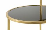 Tavolino da salotto Bornasco, Tavolo basso da caffè, Portariviste per divano, Ripiano da soggiorno, 50x40 h61 cm, Oro