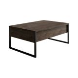 Tavolino da salotto Canis, Tavolo basso da soggiorno, Ripiano da caffè, Tavolino per divano, 90x60h40 cm, Noce e Nero