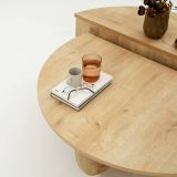 Tavolino da salotto Canopus, Tavolo basso da soggiorno, Ripiano da caffè, Tavolino per divano, 90x90h35 cm, Rovere