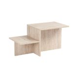 Tavolino da salotto Cantello, Tavolo basso da caffè, Portariviste per divano, Ripiano da soggiorno, 80x40 h40 cm, Beige