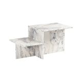 Tavolino da salotto Cantello, Tavolo basso da caffè, Portariviste per divano, Ripiano da soggiorno, 80x40 h40 cm, Marmo