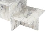 Tavolino da salotto Cantello, Tavolo basso da caffè, Portariviste per divano, Ripiano da soggiorno, 80x40 h40 cm, Marmo