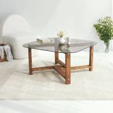 Tavolino da salotto Cepheus, Tavolo basso da soggiorno, Ripiano da caffè, Tavolino per divano, 80x80h40 cm, Quercia