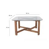 Tavolino da salotto Cepheus, Tavolo basso da soggiorno, Ripiano da caffè, Tavolino per divano, 80x80h40 cm, Quercia