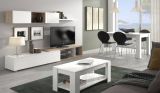 Tavolino da salotto Chicago, Tavolino da caffè con ripiano elevabile, Tavolo basso da soggiorno, 102x50h43-54 cm, Bianco opaco