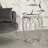 Tavolino da salotto circolare argento 47x47x61h cm - Castelli