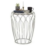 Tavolino da salotto circolare argento 47x47x61h cm - Castelli