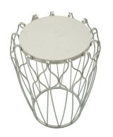 Tavolino da salotto circolare argento 47x47x61h cm - Castelli
