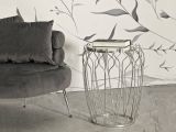 Tavolino da salotto circolare argento 47x47x61h cm - Castelli