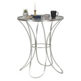 Tavolino da salotto circolare argento 56x56x68h cm - Molina