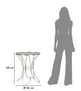 Tavolino da salotto circolare argento 56x56x68h cm - Molina