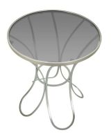 Tavolino da salotto circolare argento 56x56x68h cm - Molina