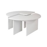 Tavolino da salotto Codroipo, Tavolo basso da caffè, Portariviste per divano, Ripiano da soggiorno, 90x90 h41 cm, Bianco