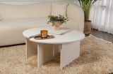 Tavolino da salotto Codroipo, Tavolo basso da caffè, Portariviste per divano, Ripiano da soggiorno, 90x90 h41 cm, Bianco larice