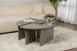 Tavolino da salotto Codroipo, Tavolo basso da caffè, Portariviste per divano, Ripiano da soggiorno, 90x90 h41 cm, Grigio