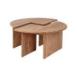Tavolino da salotto Codroipo, Tavolo basso da caffè, Portariviste per divano, Ripiano da soggiorno, 90x90 h41 cm, Pino