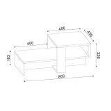 Tavolino da salotto complesso bianco e noce 40x44x33h cm - Pontey