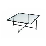Tavolino da salotto Dabih, Tavolo basso da soggiorno, Ripiano da caffè, Tavolino per divano, 85x85h35 cm, Nero
