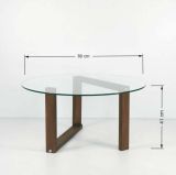 Tavolino da salotto Denebra, Tavolo basso da soggiorno, Ripiano da caffè, Tavolino per divano, 80x80h41 cm, Noce