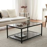 Tavolino da salotto Diphda, Tavolo basso da soggiorno, Ripiano da caffè, Tavolino per divano, 90x60h40 cm, Nero