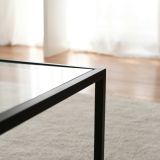 Tavolino da salotto Diphda, Tavolo basso da soggiorno, Ripiano da caffè, Tavolino per divano, 90x60h40 cm, Tortora e Nero