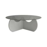 Tavolino da salotto Enif, Tavolo basso da soggiorno, Ripiano da caffè, Tavolino per divano, 90x90h30 cm, Bianco