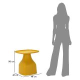 Tavolino da Salotto Giallo Adatto per Indoor-outdoor Angoli Arrotondati Forma Rettangolare 48x48x50h cm, Colore Ripiano Giallo - Midelt