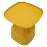 Tavolino da Salotto Giallo Adatto per Indoor-outdoor Angoli Arrotondati Forma Rettangolare 48x48x50h cm, Colore Ripiano Giallo - Midelt