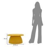 Tavolino da Salotto Giallo Senape Adatto per Indoor-outdoor Forma Rotondo 71x35x71h cm, Colore Ripiano Giallo - Kampot