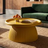 Tavolino da Salotto Giallo Senape Adatto per Indoor-outdoor Forma Rotondo 71x35x71h cm, Colore Ripiano Giallo - Kampot
