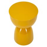 Tavolino da Salotto Giallo Senape Forma Rotondo Colore Ripiano Giallo 33x50x33h cm, Sfumatura Colore Struttura Senape - Gorkha