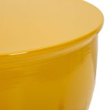 Tavolino da Salotto Giallo Senape Forma Rotondo Colore Ripiano Giallo 33x50x33h cm, Sfumatura Colore Struttura Senape - Gorkha