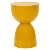 Tavolino da Salotto Giallo Senape Forma Rotondo Colore Ripiano Giallo 33x50x33h cm, Sfumatura Colore Struttura Senape - Gorkha