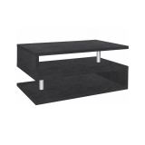 Tavolino da salotto Goffredo, Tavolino soggiorno, Mobile portaoggetti basso, Tavolino da caffè, 90x55h41 cm, Ardesia