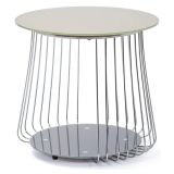 Tavolino da Salotto Grigio Forma Circolare Materiale Piano in Metallo 50x50x50h cm, Colore Ripiano Grigio - Cavalese