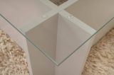 Tavolino da Salotto Grigio Forma Rettangolare Materiale Piano in Vetro 105x65x40h cm, Colore Ripiano Trasparente - Azriel