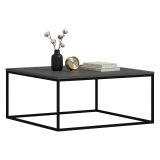 Tavolino da Salotto Grigio Nero un Vano Forma Rettangolare 90x90x42h cm, Colore Struttura Nero - Arcella