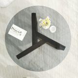 Tavolino da Salotto Grigio Noce Effetto Fume Forma Rotonda 75x75x40h cm, Materiale Struttura in Vetro - Luigia