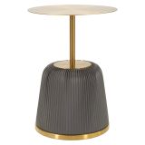 Tavolino da Salotto Grigio oro Forma Rotondo Colore Ripiano Grigio 43x35x43h cm, Materiale Struttura in Plastica - Kep