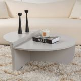 Tavolino da Salotto Grigio Peso Massimo Supportato 15 kg Forma Ovale 90x60x35h cm, Materiale Piano in Legno Nobilitato - Mansue