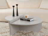 Tavolino da Salotto Grigio Peso Massimo Supportato 15 kg Forma Ovale 90x60x35h cm, Materiale Piano in Legno Nobilitato - Mansue