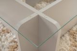 Tavolino da Salotto Grigio Portariviste Forma Rettangolare 105x65x30h cm, Materiale Piano in Vetro - Kallias