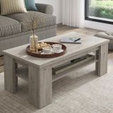 Tavolino da Salotto Grigio Rovere Grigio un Vano Forma Rettangolare 110x55x41h cm, Sfumatura Colore Ripiano Rovere Grigio - Mergozzo